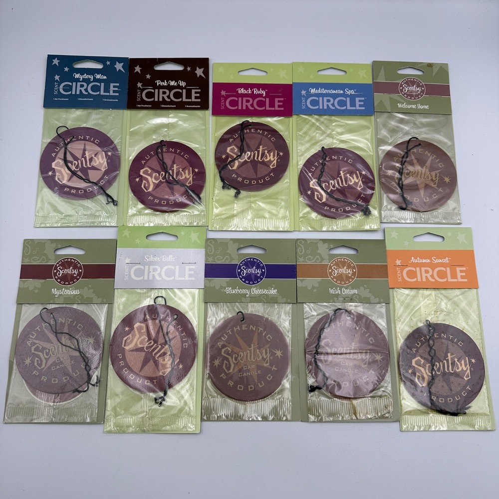 New Scentsy Scent Circle Car Assorted Air Freshener Lot of 10 Hanging Car Home